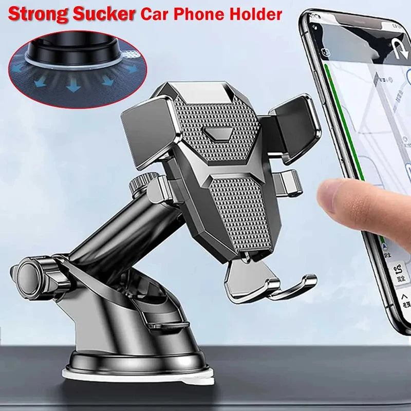 Sucker Adjustable Car Phone Holder Air Vent Clip Mount Mobile Cell Stand GPS Mount Phone For iPhone 16 15 14 Huawei Xiaomi Stand
