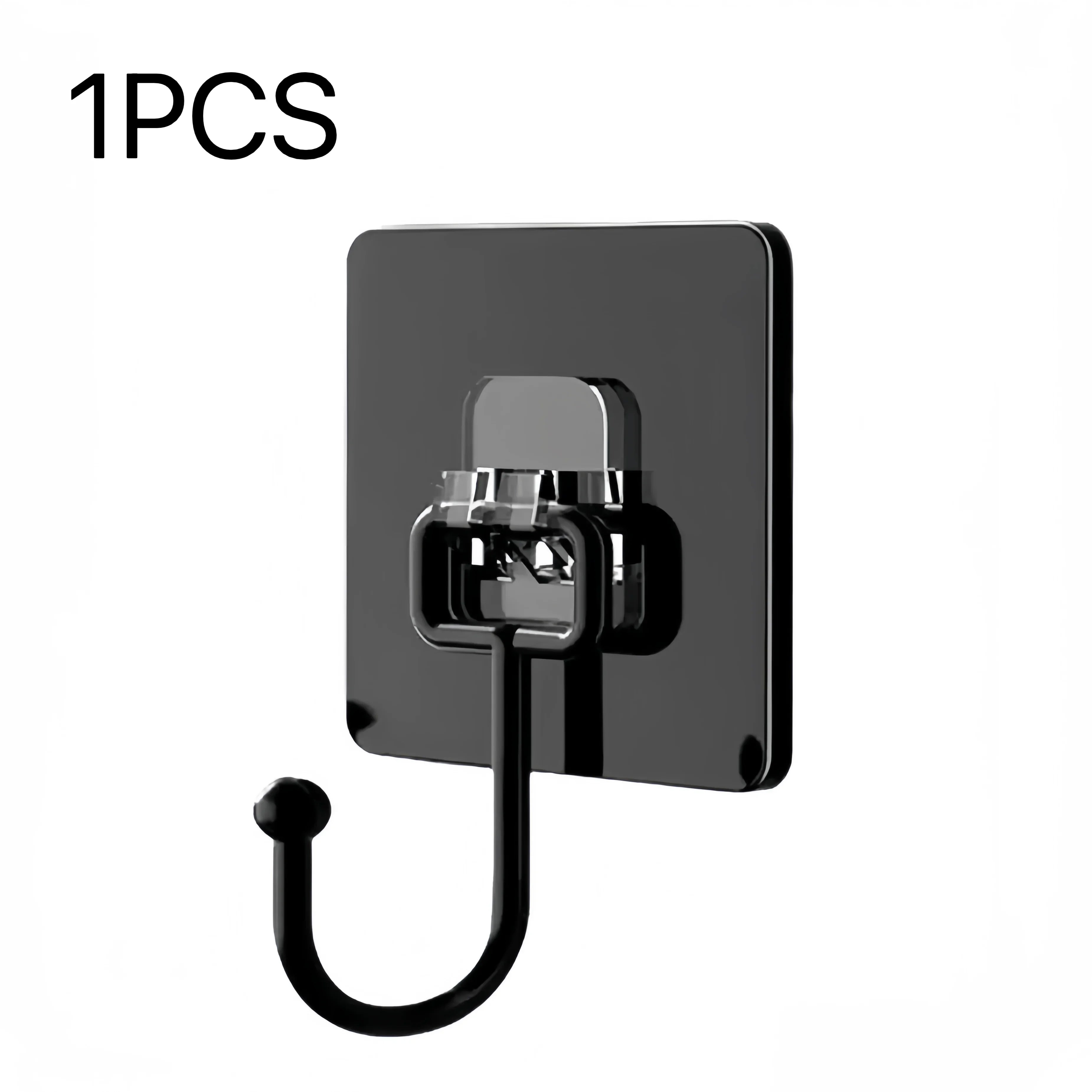 Big Size Hooks Heavy Duty 22 lbs Waterproof Adhesive Wall Hooks Nail-Free Transparent Waterproof Hooks for Kitchen Bathroom