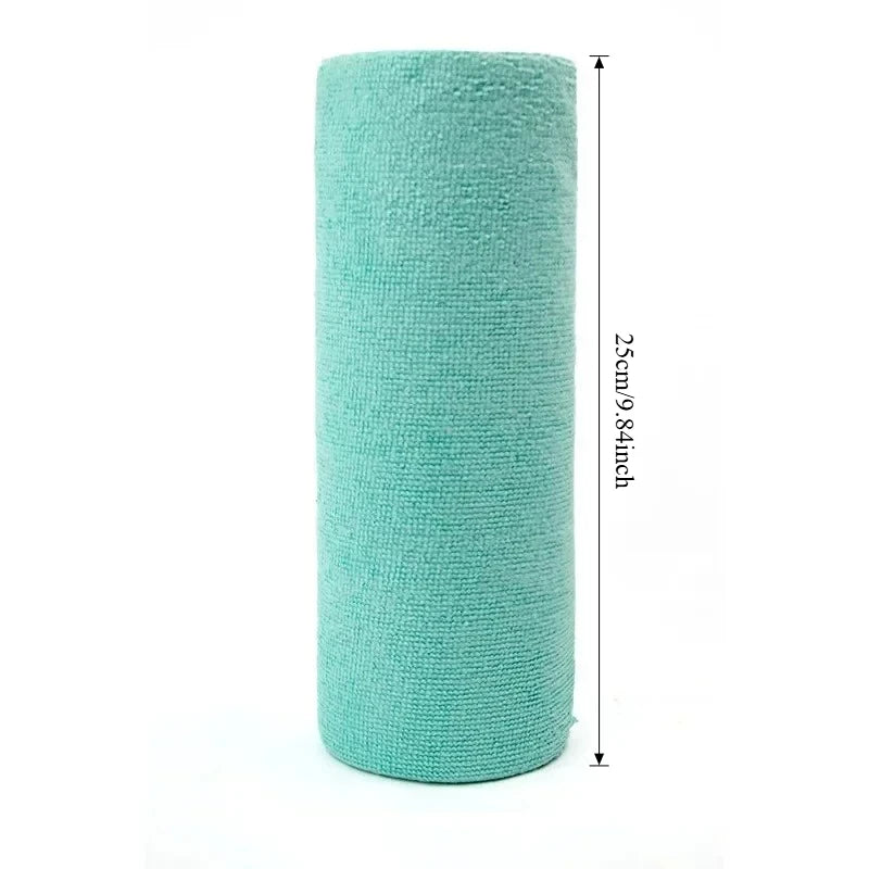 Reusable Cleaning Wipe Household Kitchen Cloth Microfiber Towel Rolls Dish Rags Wash Paper Towel Replacement 1 Roll of 20 Sheets