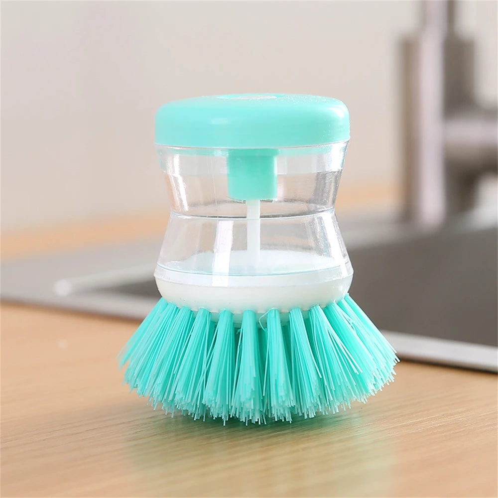 Kitchen Wash Pot Dish Brush With Dispenser Liquid Filling By Pressing Does Not Hurt Pan Automatic Cleaning Brushes