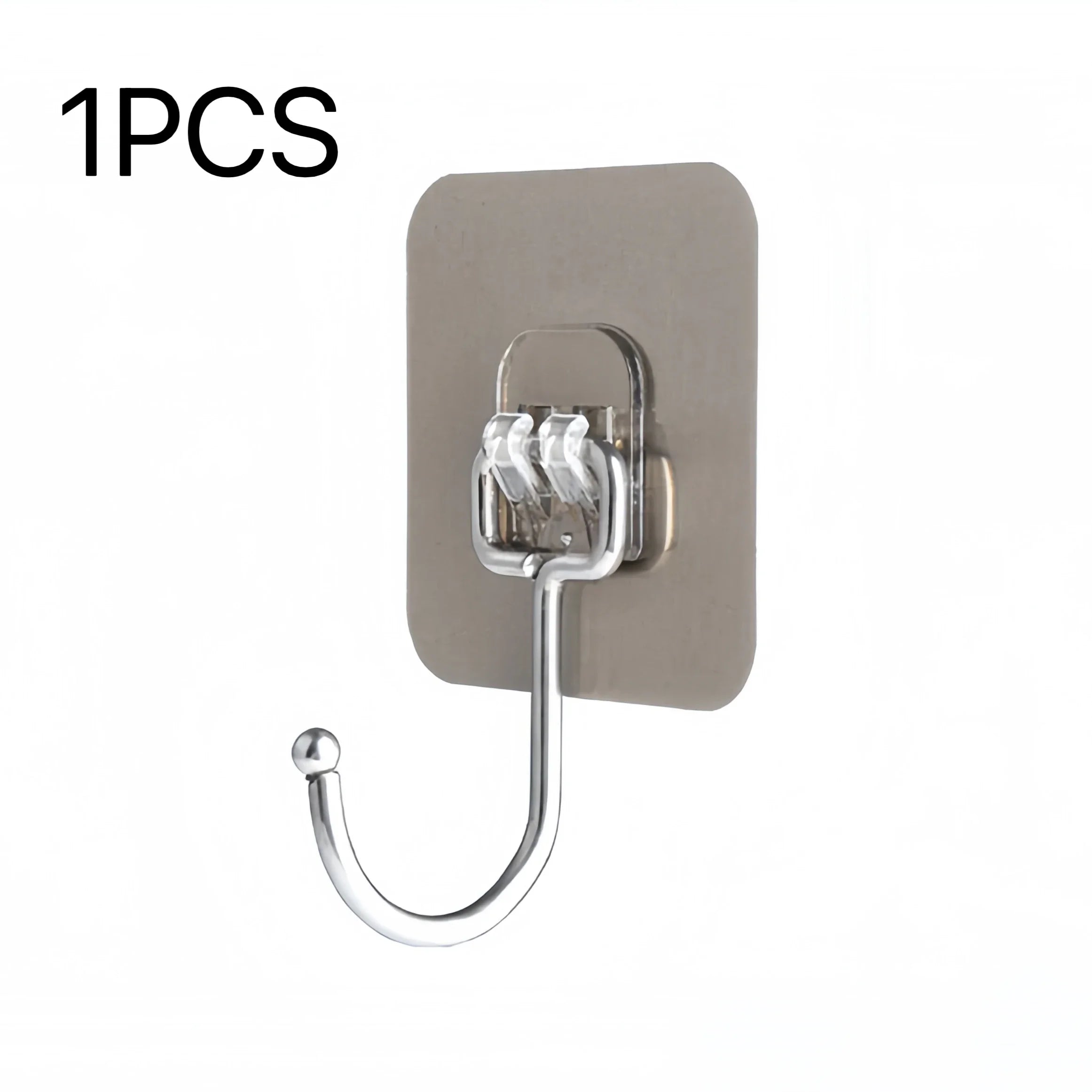 Big Size Hooks Heavy Duty 22 lbs Waterproof Adhesive Wall Hooks Nail-Free Transparent Waterproof Hooks for Kitchen Bathroom