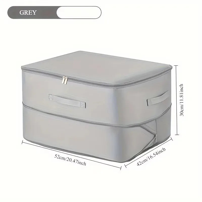 Heavy-Duty Self-Compressing Storage Bag - Portable Organizer for Clothes, Blankets & Quilts, Ideal for Closet Organization