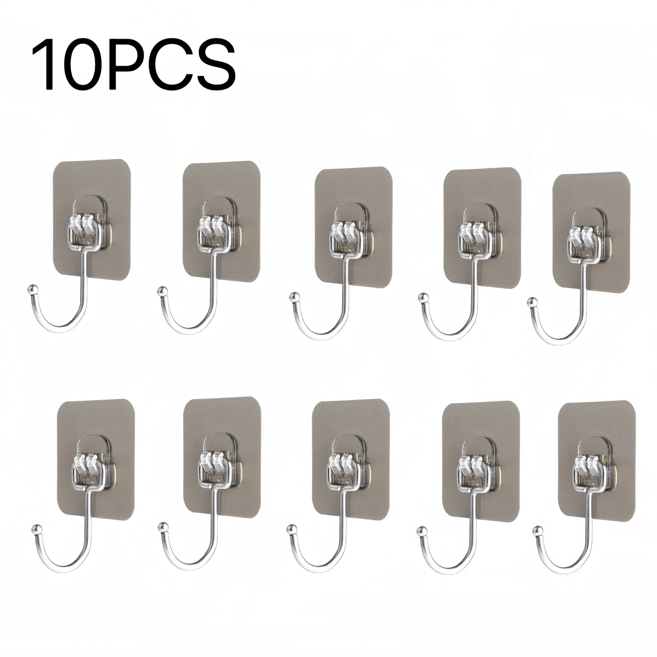 Big Size Hooks Heavy Duty 22 lbs Waterproof Adhesive Wall Hooks Nail-Free Transparent Waterproof Hooks for Kitchen Bathroom
