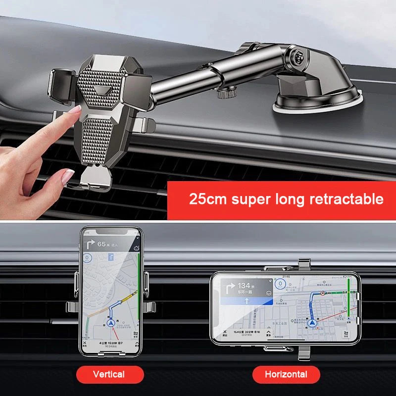 Sucker Adjustable Car Phone Holder Air Vent Clip Mount Mobile Cell Stand GPS Mount Phone For iPhone 16 15 14 Huawei Xiaomi Stand