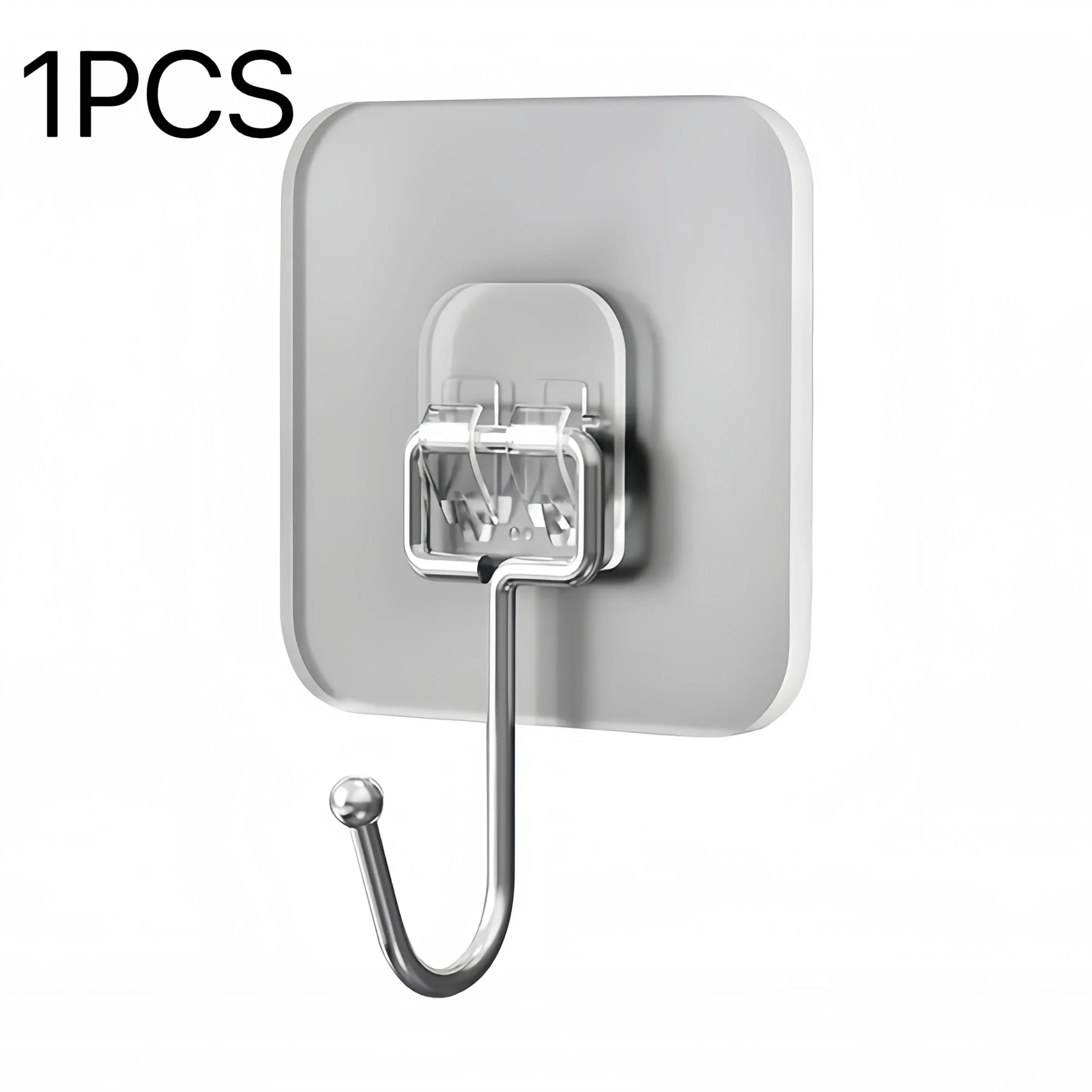 Big Size Hooks Heavy Duty 22 lbs Waterproof Adhesive Wall Hooks Nail-Free Transparent Waterproof Hooks for Kitchen Bathroom