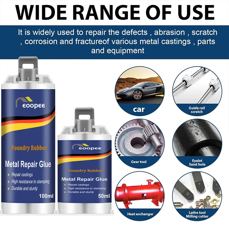 High-Strength Metal Repair Epoxy Adhesive Heat & Cold Resistant Welding Glue Leak Repair Tool Metal Repair Paste 15g/50ml/100ml