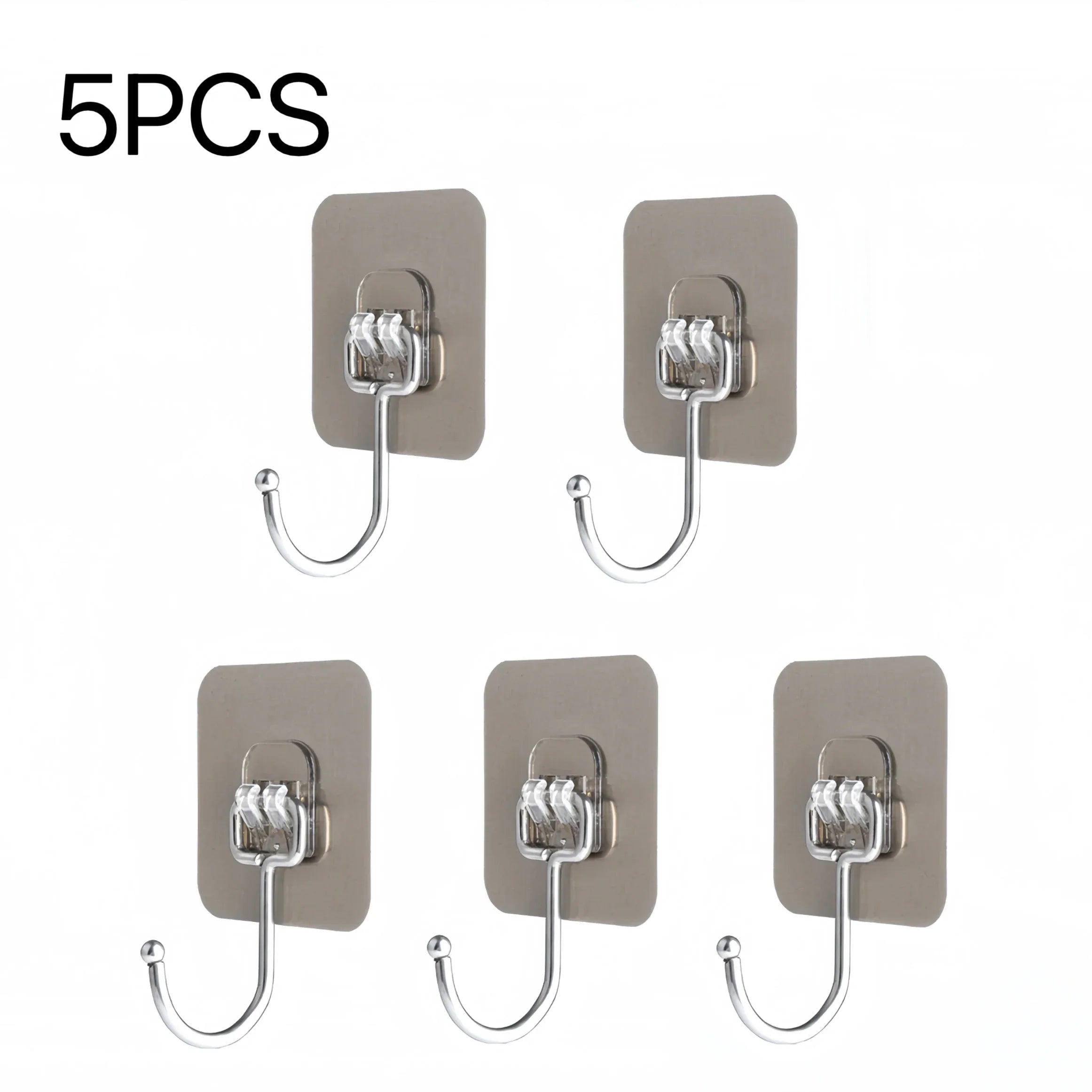 Big Size Hooks Heavy Duty 22 lbs Waterproof Adhesive Wall Hooks Nail-Free Transparent Waterproof Hooks for Kitchen Bathroom