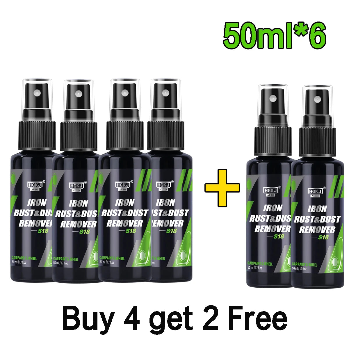 HGKJ Car Paint & Wheel Iron Particles Powder Cleaning Super Rust Dust Remover Spray Metal Surface Defender Auto Rim Cleaner