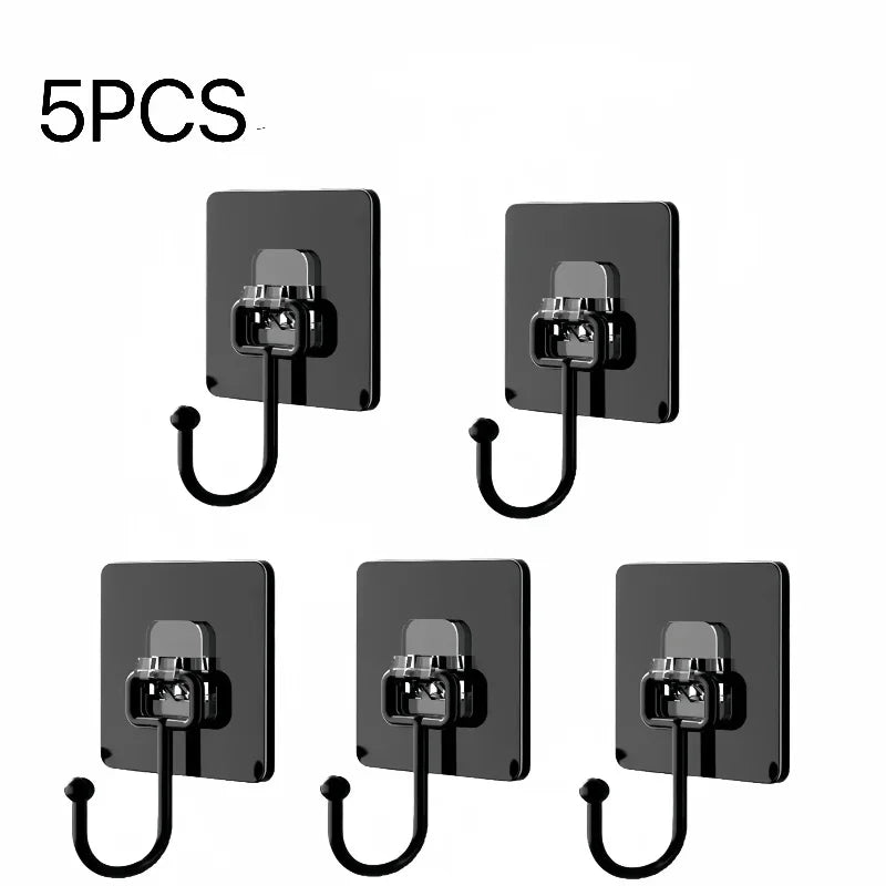 Big Size Hooks Heavy Duty 22 lbs Waterproof Adhesive Wall Hooks Nail-Free Transparent Waterproof Hooks for Kitchen Bathroom