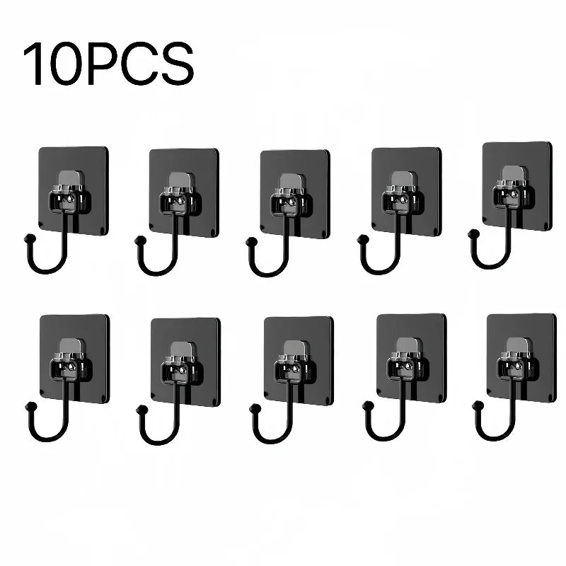 Big Size Hooks Heavy Duty 22 lbs Waterproof Adhesive Wall Hooks Nail-Free Transparent Waterproof Hooks for Kitchen Bathroom